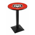 Holland Bar Stool Co 42" Blk Wrinkle Georgia "Bulldog" Pub Table L217B4228GA-Dog